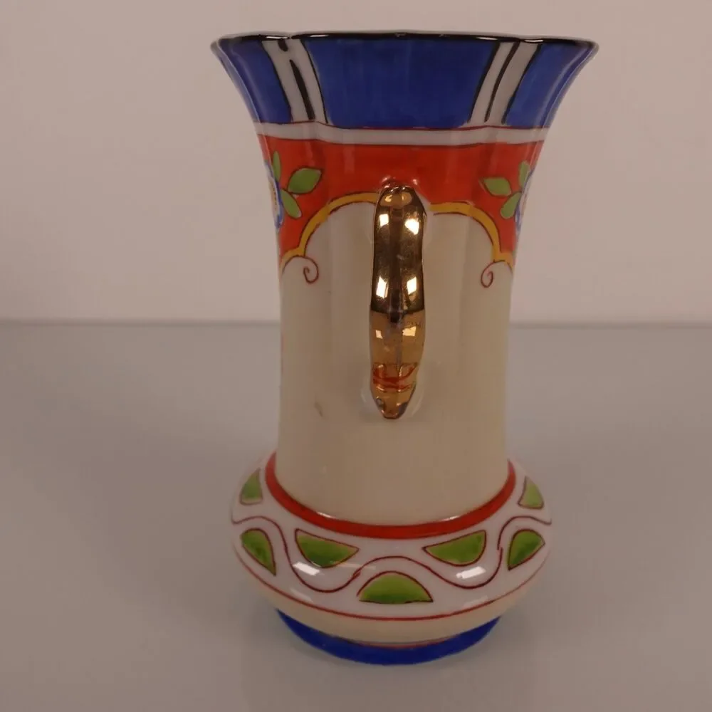 Goldcastle Luster Art Deco Vase Japan Hand Painted 5